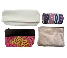 Lot Of 4 Mixed Lancome Estee Lauder Cosmetic Makeup Brush Travel Bag Pouches