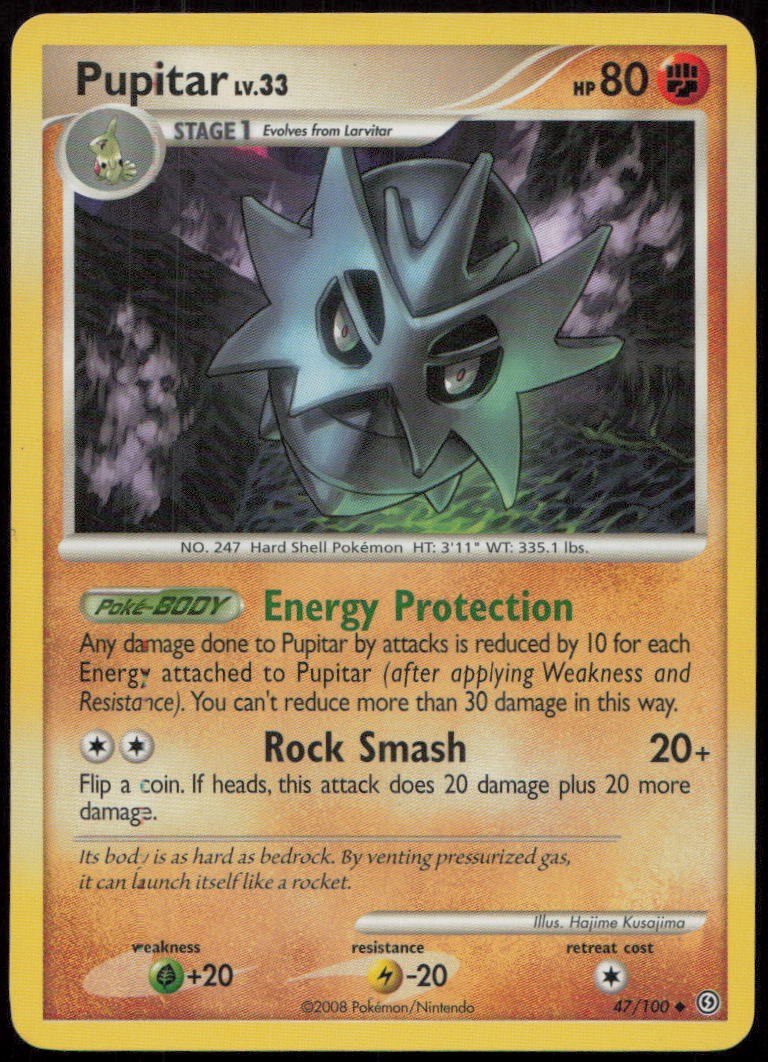 Pupitar 47/100 LP Stormfront Uncommon Pokemon