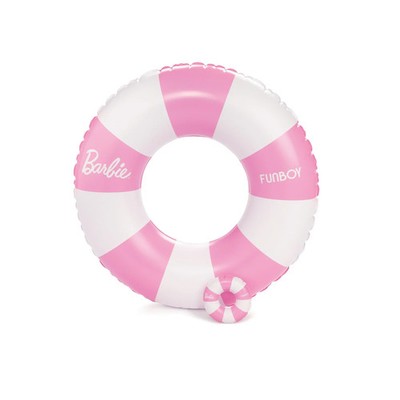 Barbie  by Funboy Pink & White Striped 34'' Kids Tube & Barbie Doll tube float