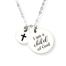 Personalized Name Date Cross Necklace, Girl Baptism, First Communion, Christe...