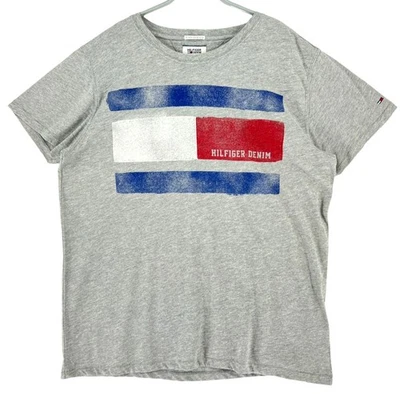Tommy Hilfiger T-Shirt Homme Col Rond Logo Bleu Manche Courte Taille XL - Photo 1/4