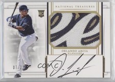 2017 Panini National Treasures Holo Gold 7/25 Orlando Arcia #211 Auto z5i