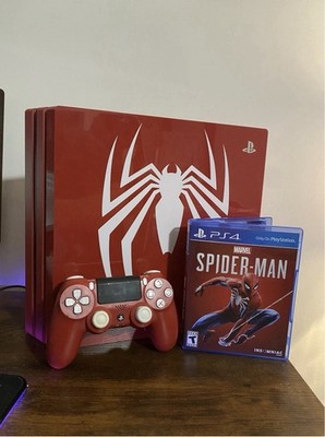 Sony PlayStation 4 Pro Spider-Man Limited Edition Home Console Red White
