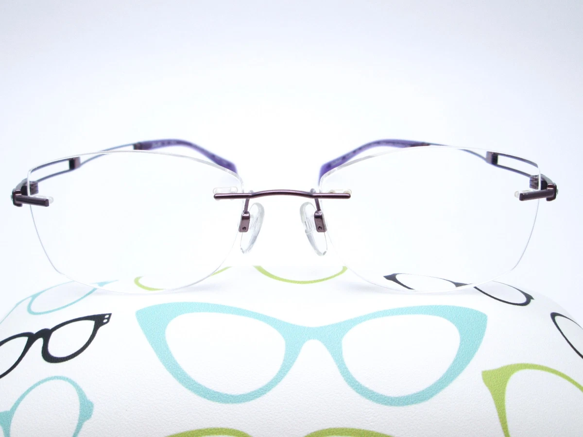 Charmant CH29204‎ BU Beta Titanium Eyeglasses Frames Purple 54-18-135 Half Rim Charmant Half Frame Eyeglass Frames for sale | eBay main image 2