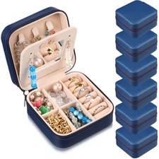 Bridesmaid Gifts Jewelry Box with Mirror, PU Leather Small Travel Jewelry Cas...