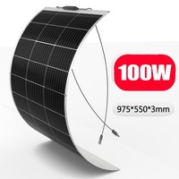 100W Solarmodul Flexible Solarpanel Monokristallin FüR Wohnmobil & Camping, Boot