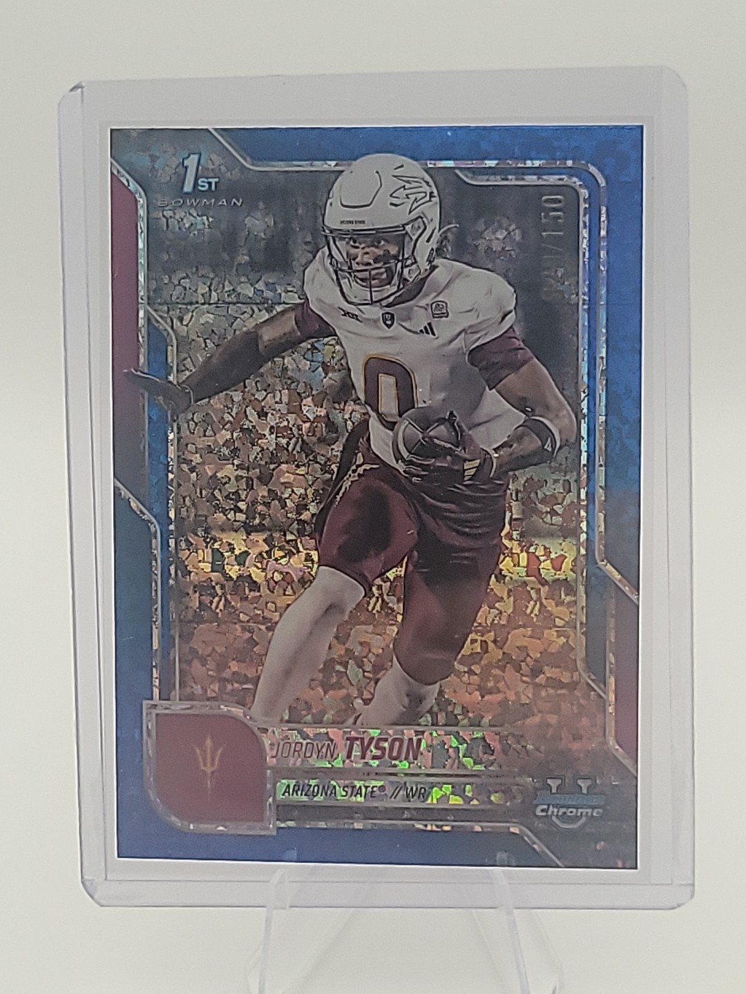 2025 Bowman Chrome U #31 Blue Mini Diamond Refractor Jordyn Tyson /150