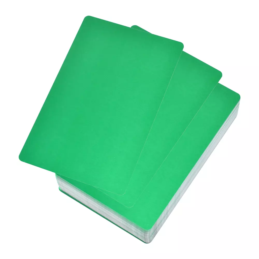 100Pcs Green Metal Business Card Blanks Laser Engraving Aluminum Sheet One  Color
