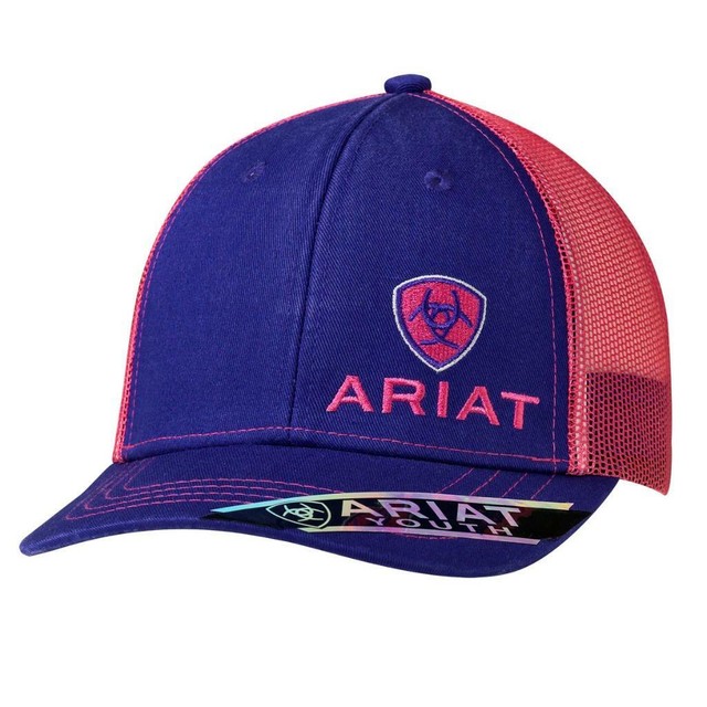 Ariat Kids Hat Youth Baseball Cap Mesh Snap Back Logo Purple 1518916 eBay