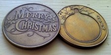 2014 Merry Christmas text decorative coin