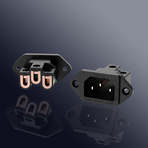 Viborg Audio Grade 99.995% Pure Red Copper IEC Inlet AC Socket Screws Locking - Picture 8 of 10