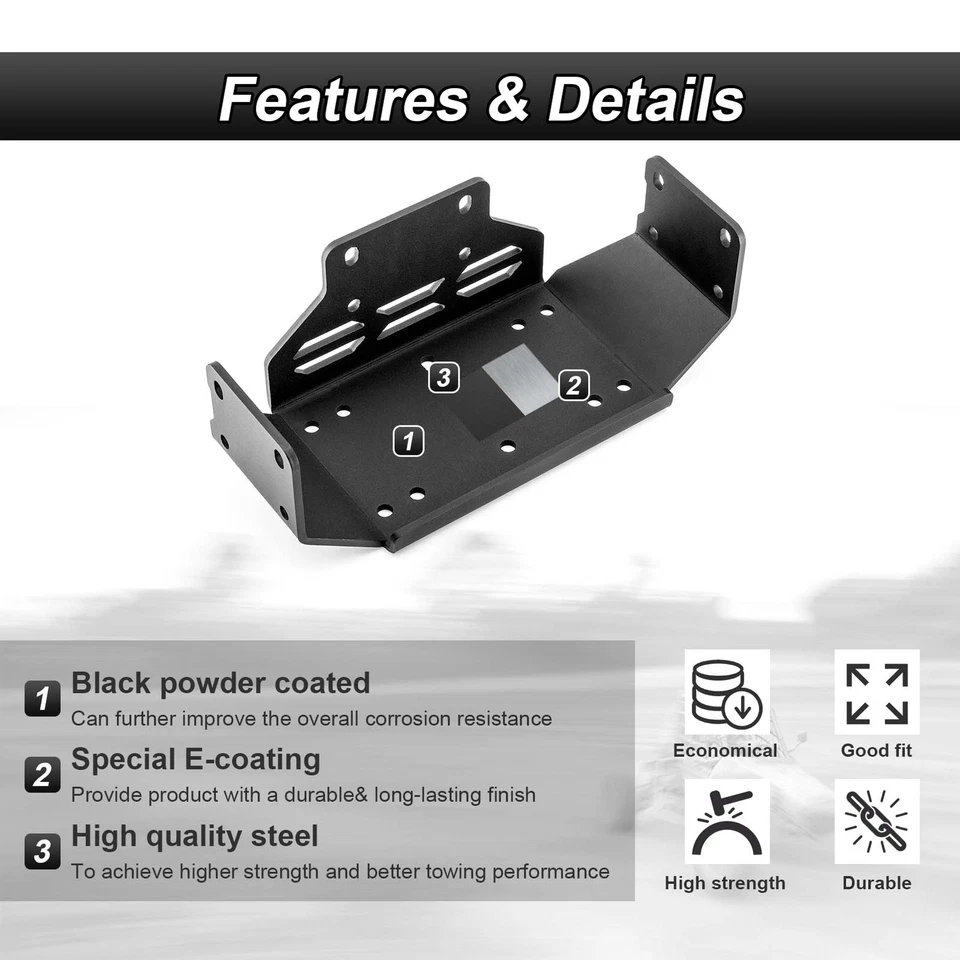 Soporte de montaje de cabrestante de parachoques delantero de alta resistencia para Honda Pioneer 500 520 2015-UP Foto 4 de 4