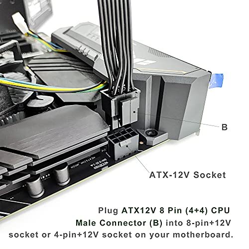 EPS12V CPU 8 Pin Female to CPU ATX 8 Pin and ATX 4 Pin Male Power Supply Exte... - Picture 5 of 7