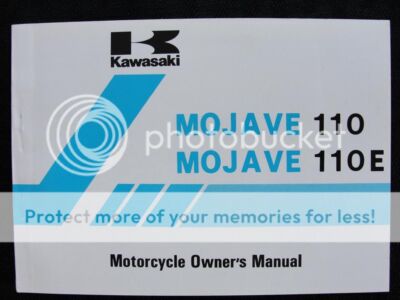 1986 Kawasaki Mojave 110 E Atv Alle Gelände Fahrzeug Eigentümer Operator Manuell