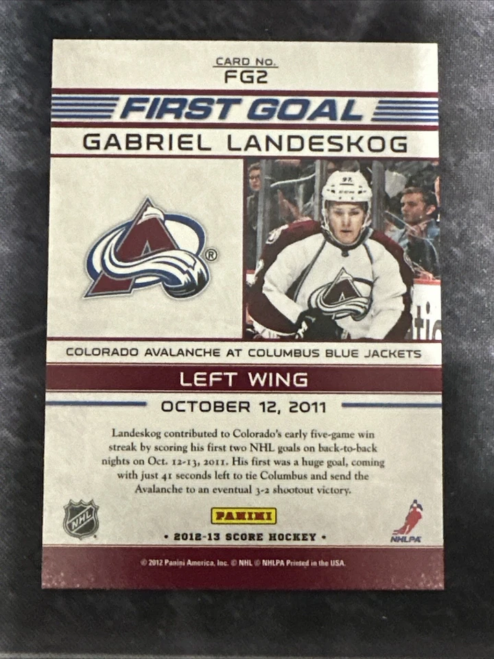 2012-13 Score First Goal FG2 Gabriel Landeskog Colorado Avalanche - Image 2 of 2