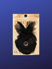 EK SUCCESS LALIBERI Clip and Pin for Hair/Shoes/Purse/Lapel/Hat, BLACK ROSE, NWT