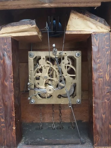 Antique Cuckoo Clock Black Forest German Striking Large Victorian Wall Clock - Imagen 10 de 11