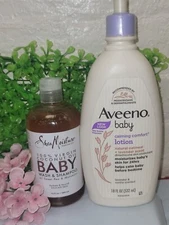 Sheamoisture Baby Wash and Shampoo 100% Virgin Coconut & Aveeno Baby Lotion Read