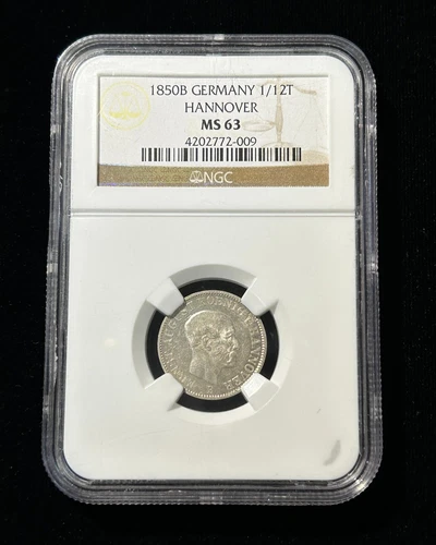 1805 Germany 1/12 T Einen Thaler Hannover NGC Graded MS 63 KM-206