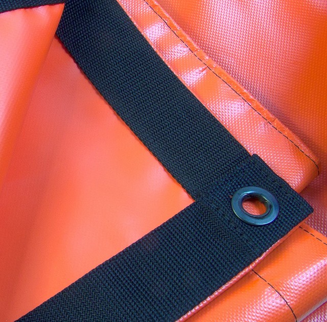 Tarp, Heavy Duty, Orange, Waterproof, 18 Oz. Vinyl w/ Reinforced Edges