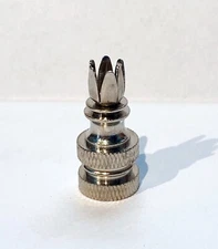 DIY~ POLISHED NICKEL FINISH,  6-PRONG LAMP SHADE FINIAL BASE (FITS MOST HARPS)