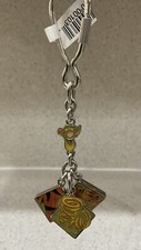 Vintage Disney Tigger Winnie the Pooh 1990's Chrome Enameled Charms Keychain