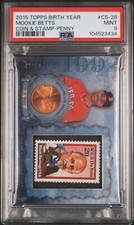 2015 Topps Mookie Betts #cs-28 SP Coin & Stamp /50 PSA 9