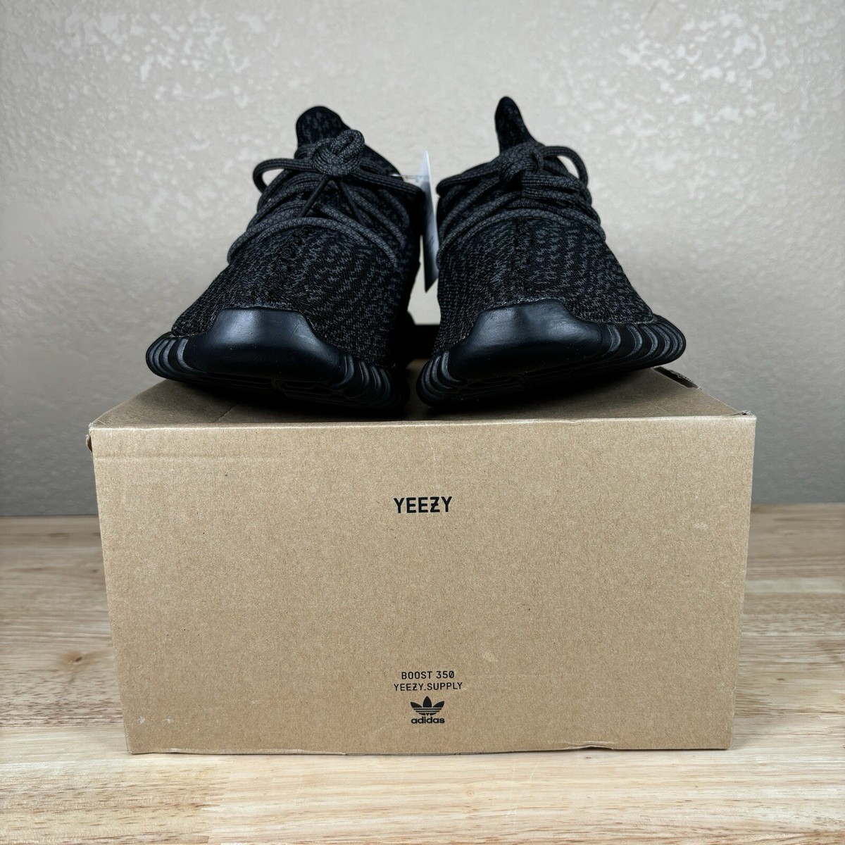 SIZE 10 Adidas Yeezy Boost 350 PIRATE BLACK 2015 AQ2659 New With 
