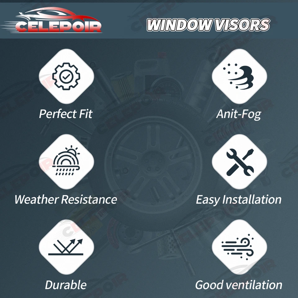 OEM Genuino Chevy Silverado Sierra 99-06 Cabina Extendida Ventana Viseras Protectores de Lluvia Foto 4 de 4