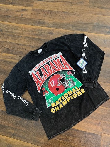 NCAA ALABAMA CRIMSON TIDE long sleeve men's t-shirt, black, LARGE, New - 第 1/1 張圖片
