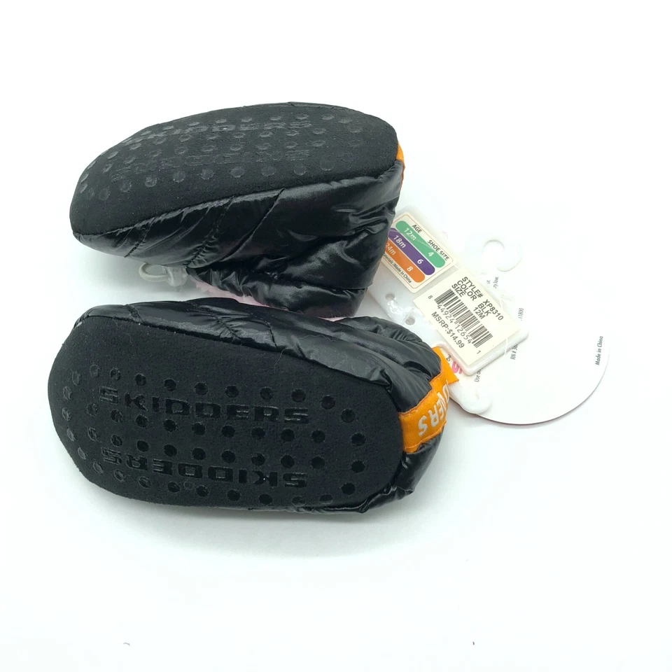 Botines hinchados Skidders para niñas pequeñas forrados de felpa con agarre inferior negro 12 m talla 4 Foto 4 de 4