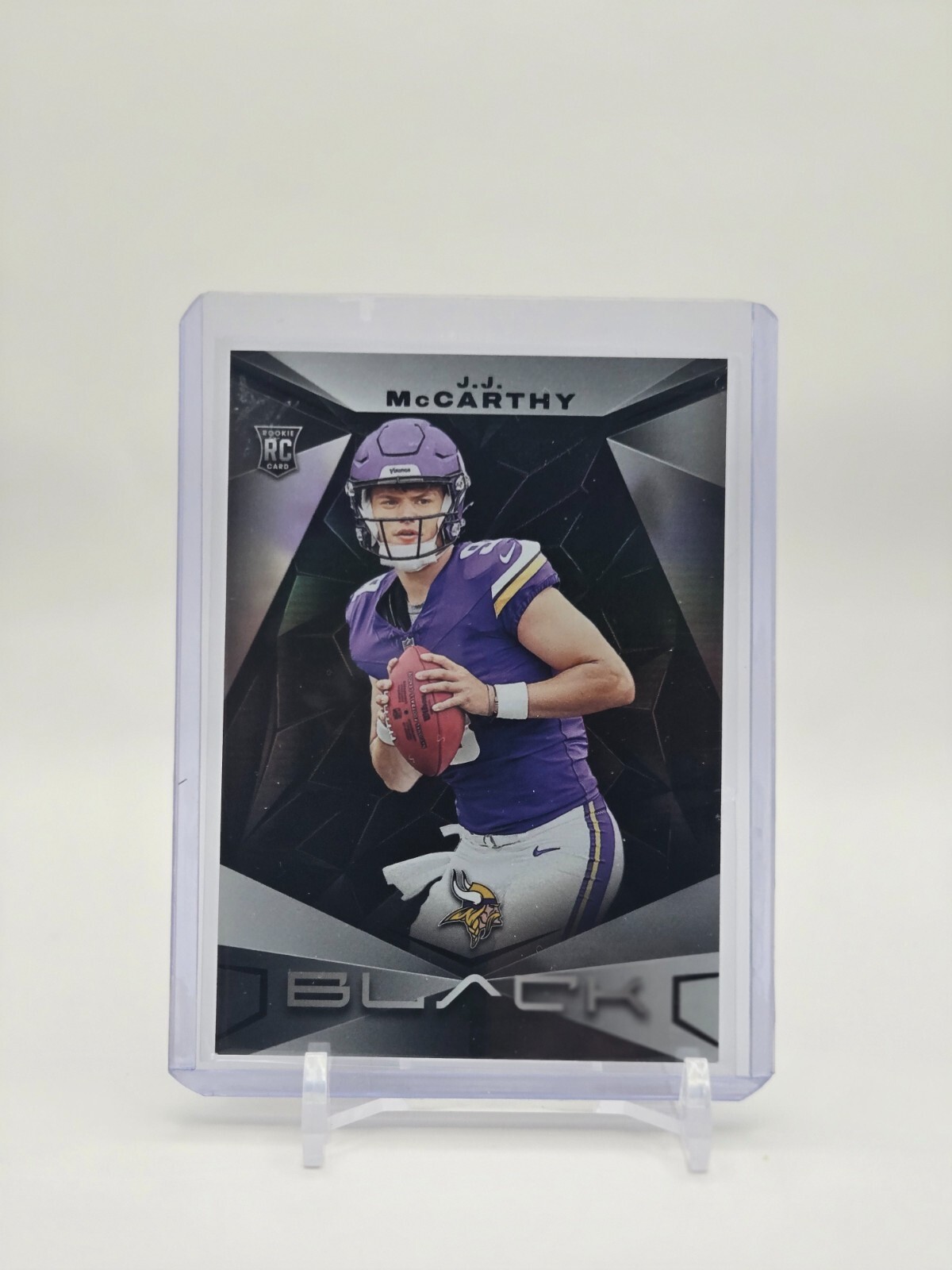 J.J. McCarthy 2024 Panini Black Rookie Card #134, Vikings