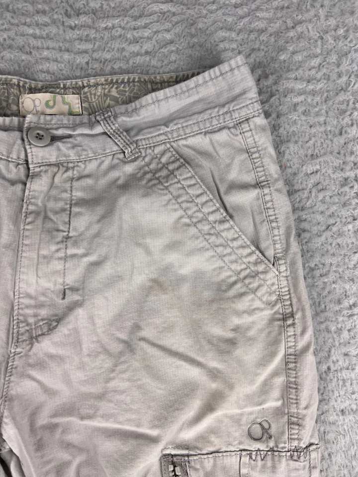 Ocean Pacific Shorts Womens 16 Gray Rip Stop Cotton Cargo Pocket Zip Beach Surf - Image 3 of 4