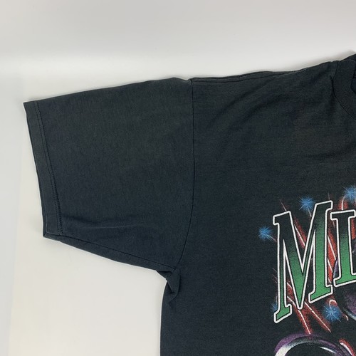 Vintage Mickey Mouse Unlimited T-Shirt XL Black Neon Fireworks Graphics - Picture 4 of 12