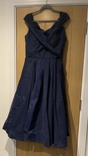 New Blue Size 12 Off Shoulder MIDI Dress evening wed Party