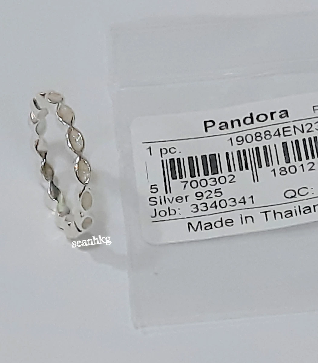 White enamel ring pandora sale