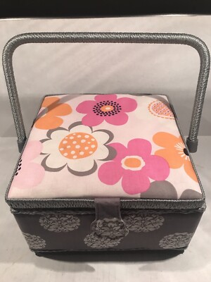 Sewing Box Organizer Multi-Color Floral 9''W X 5'' H Prym Consumer USA Square