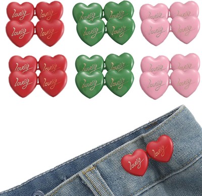 Heart Fit Fixer für Jeans, Herzknopfstifte für lose Jeans