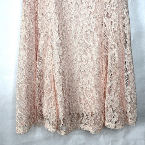 Forever 21 NWT Seashell Pink Lace Mini Dress Sz L Spaghetti Strap Coquette Girl - Picture 5 of 8