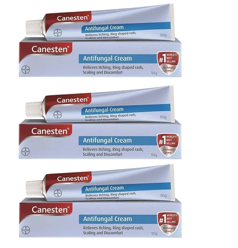 Canesten Anti-Fungal Cream | Relieves Itching, Ring Shaped Rash, Scaling 30g X 3