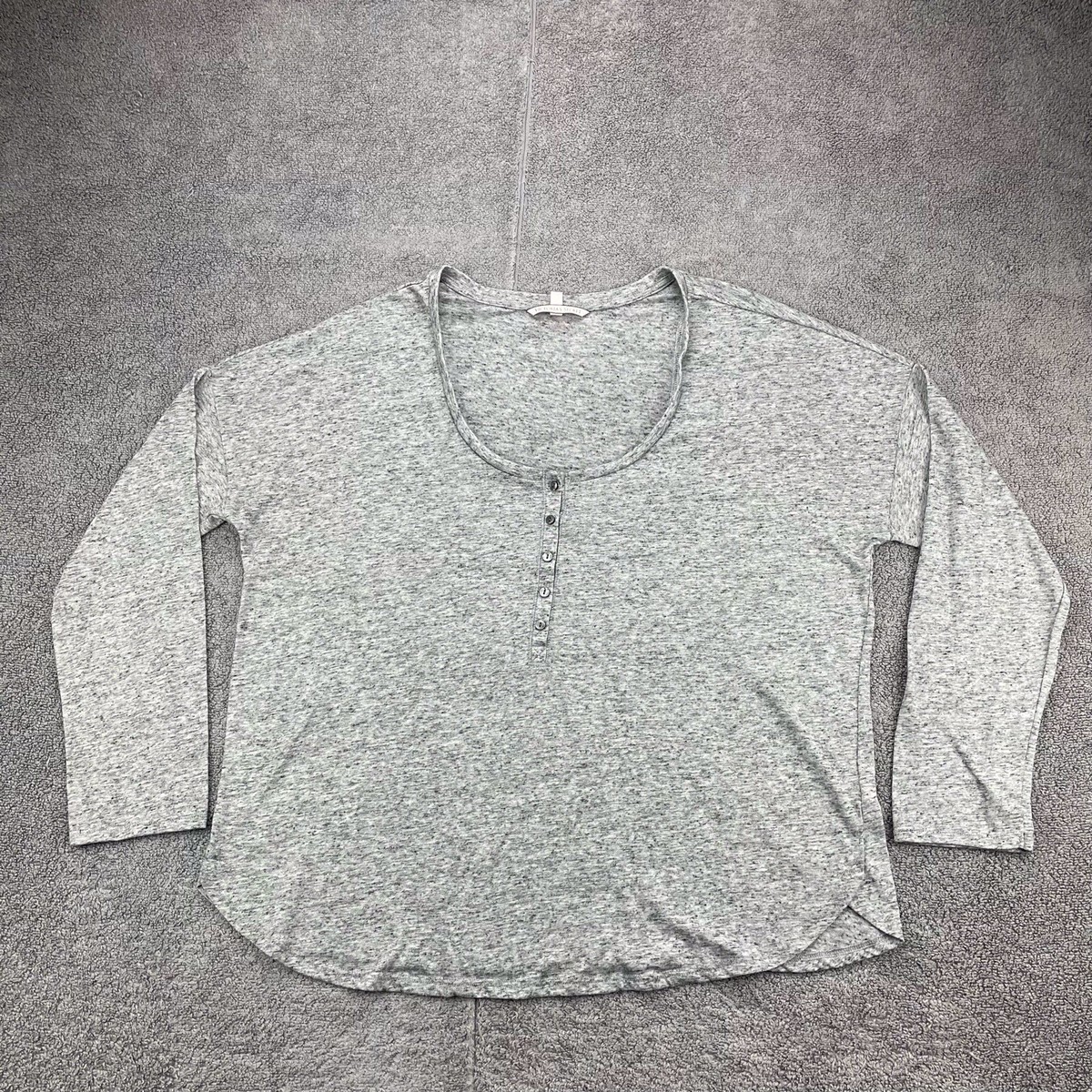 Top Manches Longues Victoria's Secret - Col Bateau, Style Henley, Noir - Taille XL, Neuf Avec étiquettes