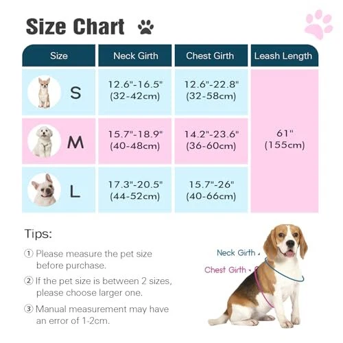 Dog Harness with Leash Set, X S(Neck 12.6-16.5" Chest 12.6-22.8") Magenta Dog Harness with Leash Set, X S(Neck 12.6-16.5" Chest 12.6-22.8") Magenta