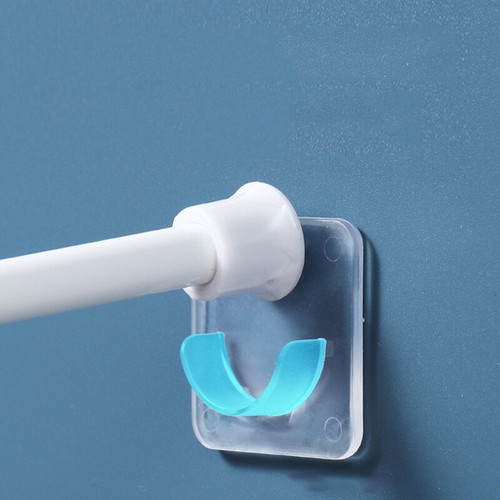 4 PIEZAS Soportes de varilla de cortina de ducha Soporte de gancho para cortinas de poste autoadhesivo - Imagen 5 de 17