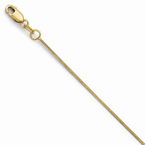 Catena serpente rotonda in oro giallo 14 carati 0,8 mm 14' 16" 18" 20" o 24" chiusura aragosta - Foto 2 di 5