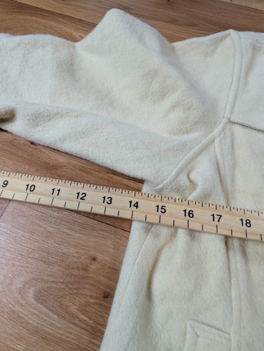 Woolrich Fleece Trench Coat Women's Medium Beige Double Breasted Long Sleeve - Picture 8 of 16
