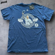 New York Yankees Shirt Mens Medium Blue MLB Baseball Derek Jeter Day Majestic