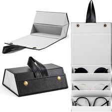 VACONICO Sunglasses Travel Case, 3 Slot Black, S-black 6.3 4.9 2.2 Inch