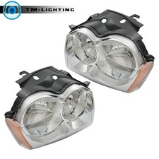For 2005-2007 Jeep Grand Cherokee Headlight Assembly Chrome Halogen Leftright