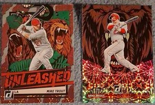 Mike Trout 21/22 Panini Donruss Pink Fireworks Unleashed Lot (2) Los Angeles 