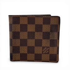 Portafoglio originale LOUIS VUITTON Damier Ebene Marco Bifold N61675 ZU0015